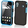 Supergets H�lle f�r Samsung Galaxy Ace S5830 2-Teilige H�lle in Hellblau Silikon und Polycarbonat Doppelabsicherung / Kombo Harte Und Weich Schutzh�lle / Silikonh�lle Tasche Etui Schale Case, Plus Mit Displayschutzfolie und Reinigungstuch