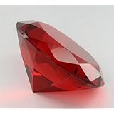 Ruby Glass Diamond Shaped Paperweight