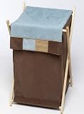 JoJo Designs Baby and Kids Clothes Laundry Hamper - Soho Blue and Brown