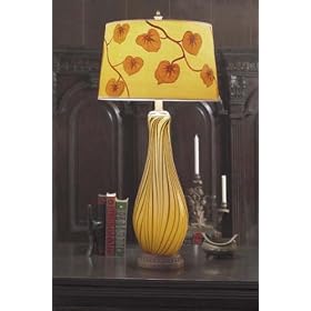 Lite Source LS-20513 Jorah Art Glass Table Lamp with Night Light, Autumn Day by Visiondecor Furniture