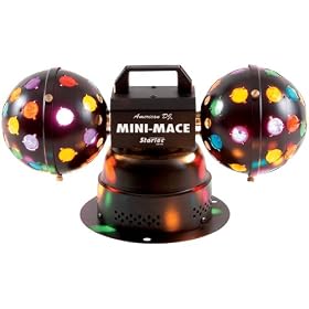 American DJ dual color ball effect light covers a large area with rotating colored light