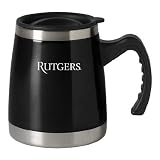 Rutgers University - 16-ounce Squat Travel Mug Tumbler - Black