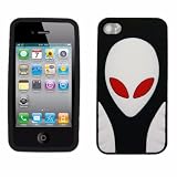 ALIEN E.T. ET Silicone Skin Case Cover (BLACK) for Apple iPhone 4S / 4G / 4 8GB 16GB 32GB 64GB (Fits any carrier AT&T, VERIZON AND SPRINT)+ Free WirelessGeeks247 Detachable Neck Strap / Lanyard