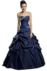 Strapless Lace-Up Beaded Taffeta   Ball Gown  Dress
