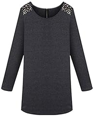 Plus Size Cotton/Polyester Winter  Dress