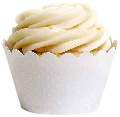 Dress My Cupcake Standard White Cupcake Wrappers, Set of 50