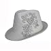 BIG JEWELED CROSS ON OFF WHITE FEDORA HAT