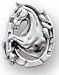 Sterling Silver Large Horse Head in Horseshoe Pin
