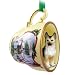 German Shepherd Christmas Ornament Holiday Scene Tea Cup