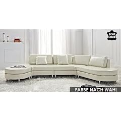 XXL Sofa aus echtem Leder - Wundersch�ne Ledercouch, beige - Model COPENHAGEN