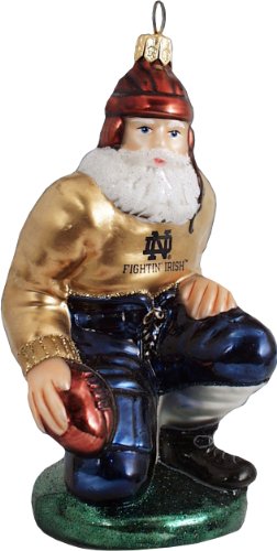 Notre Dame Fighting Irish Ironman Football Player Blown Glass Ornament