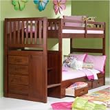 Merlot Twin Over Twin Staircase Bunk Bed