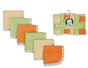 Gerber 6 pack Woven Washcloths 100% Cotton 9 x 9 Neutral