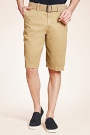 North Coast Pure Cotton Belted Chino Shorts [T17-2232N-S]