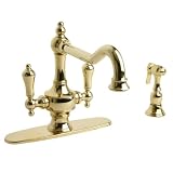 Isonzo Two-Handle Kitchen Faucet with Side Spray, Millennium Brass