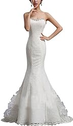 Strapless Mermaid Spring Summer Fall Winter Belted Lace Sleeveless  Dress