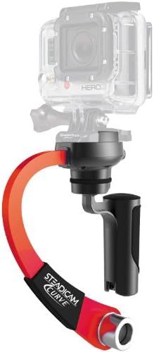Steadicam Curve Compact Video Camera Stabilizer for GoPro (Red) with HERO3 AHDBT-301 Battery & Charger + Accessory Kit