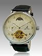 ADEE KAYE MENS AUTOMATIC 22 JEWELS WHITE DIAL LEATHER WATCH AK7117-MWHT