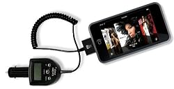 FM Transmitter & Car Charger with LCD Screen (BLACK) - for for Apple iPod / Iphone / Itouch / Nano - High Quality digital Sound