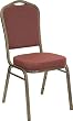 Hercules&trade; Series Crown Back Banquet Chair with Goldvein Frame and Burgundy Patterned Fabric [HF-C01-T18-BURG-GG]
