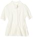 Paperdoll Girls 7-16 Three Button Closure Cable Bottom Sweater, Winter White, X-Large