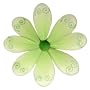 10" Medium Green Swirl Daisy Flower Decorations - daisies flowers hanging nylon nursery bedroom girls room ceiling wall decor, wedding birthday party baby bridal shower