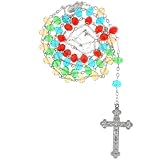 Colorful Crystal Missionary Rosary - 8mm Beads - 25