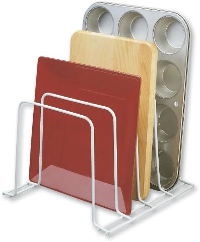 Better HousewareLarge Pot Pan Organizer Under Cabinet Pot Lid Organizer Pan Organizers Inside Cabinet Adjustable Cutting Board Organizer, Pots and Pans Organizer for Cabinet Storage, 5 Divided Slots