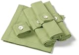 Cest Ca - Textiles - Serviette de table + rond de serviette avec bouton - Set de 4 - Vert printanier (Import Grande Bretagne)