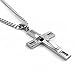 Stainless Steel Cross Pendant Chain Necklace for Men, 24 Inches 6 mm Curb Chain