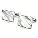 West Coast Jewelry | Crucible Mother of Pearl Diagonal Inlay on Stainless Steel Cuff Links
