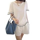 (マーシェル) Marshel マタニティ ブラウス シャツ ショートパンツ カジュアル　産前　産後　長く使える おしゃれ 上下セット ホワイト XL