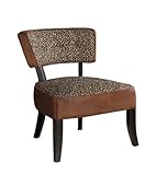 Armen Living 2008 Ashbury Club Chair, Wrangler/ Leopard Print Covered Fabri ....
