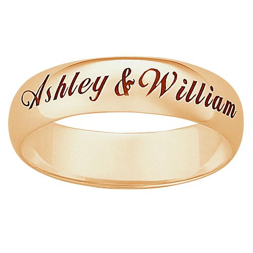 Personalized 10K Gold Engraved Message Band - Wedding Gifts