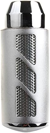 Bigonesop Ergonomic Comfortable Design Universal Silver Anodized CNC Billet Aluminum MT Manual Transmission Gear Shift Knob Race Shifter Cover Complete Set with 3 Adaptor Rubber Mounting Tool Accessories