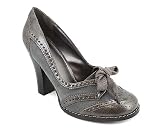 PATENT SUEDE LACE TIE HEEL