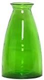 Spanish Large Recycled Lime Green Glass Vase 12"H