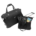 Overland Travelware Quilted Weekender Luggage 2-pc. Set - Black