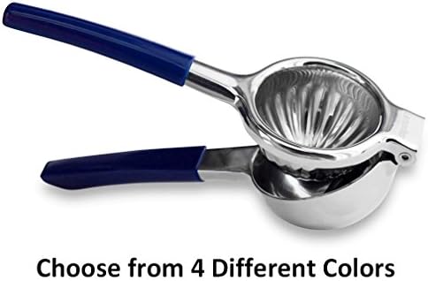 SALE Premium Quality Heavy Duty Hand Held Lemon, Lime and Citrus Squeezer by Lemon8tor - 18/10 Stainless Steel With Easy Grip Silicone Handles That Results In Effortless Juicing! (Blue)