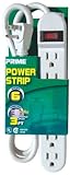 Prime PB911009 6-Outlet Power Strip with Low-Profile Snug Plug, White