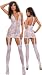 Sheer Feminine See Through Lingerie Set - Dress and Stockings - One Size