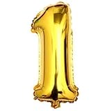 Gold and silver , 40" Numbers 0-9 foil balloons. Birthday / Party balloons. Q1501gold40"(1)