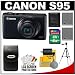 Canon PowerShot S95 10 MP Digital Camera with 8GB Card + (2) Batteries + Case + Tripod + Cleaning Kit