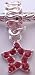 Silver Plated Charm Fits Pandora Star with Red Glass Stones Pendant (3)