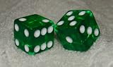 Rare Vintage Green Transparent Lucite Dice Pair