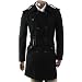 Doublju Mens PEA Wool Belted Trench Coat(W2B)