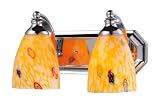 4 LIGHT VANITY IN POLISHED CHROME AND YELLOW BLAZE GLASS