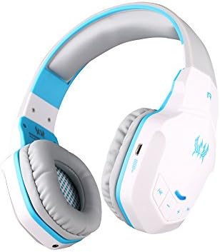 Gudenn Wireless Bluetooth 4.1 Stereo Gaming Headphone Headset Support NFC with Mic for iPhone6/iPhone6 Plus Samsung White and Blue