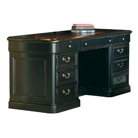 Executive Credenza with Distressed Mocha Finish Distressed Mocha Finish by Hekman Furniture