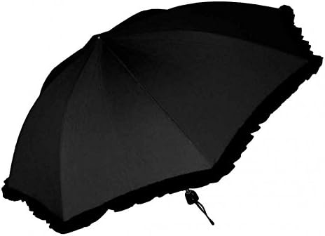 GUY DE JEAN - REGENCE Ruffled Folding Umbrella - GDJ102164 - Black